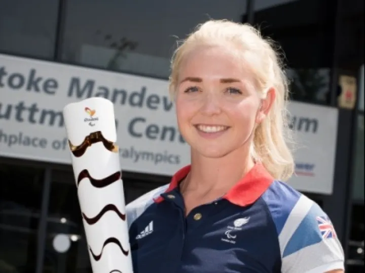 Pamela Relph MBE with torch