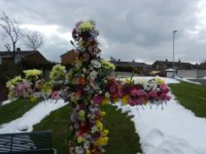 Easter Cross outside for praise singing