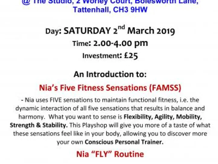 Nia Playshop Saturday 2nd March 19