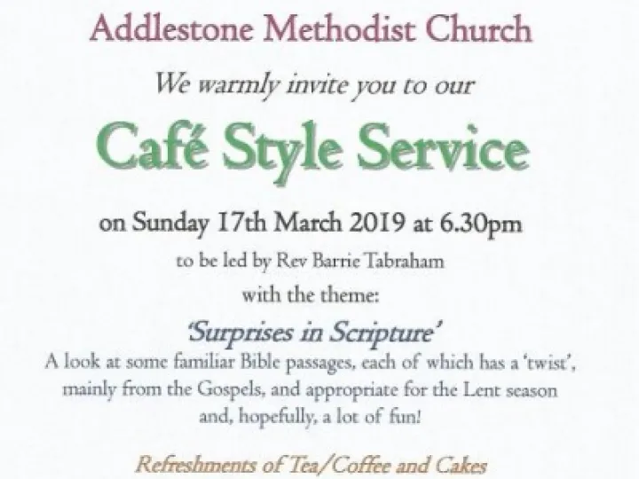 Cafe Style Service – March 19