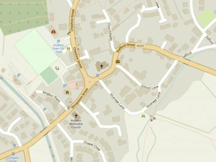 Map showing the location of AudlemOnline