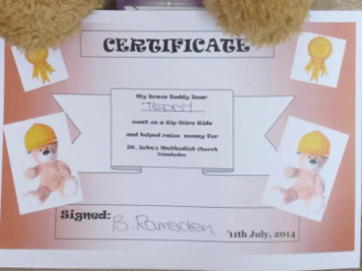 TEDDY CERTIFICATE RJ