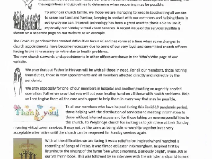 Church news &ndash;  July 2020