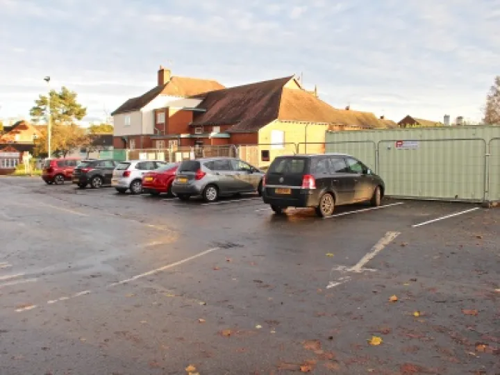 Temporary Car Bays marked