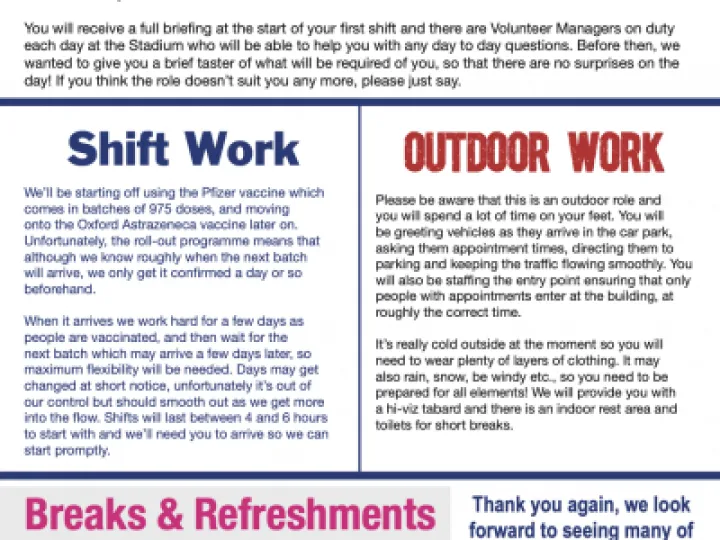 Vaccination Volunteer Guidelines