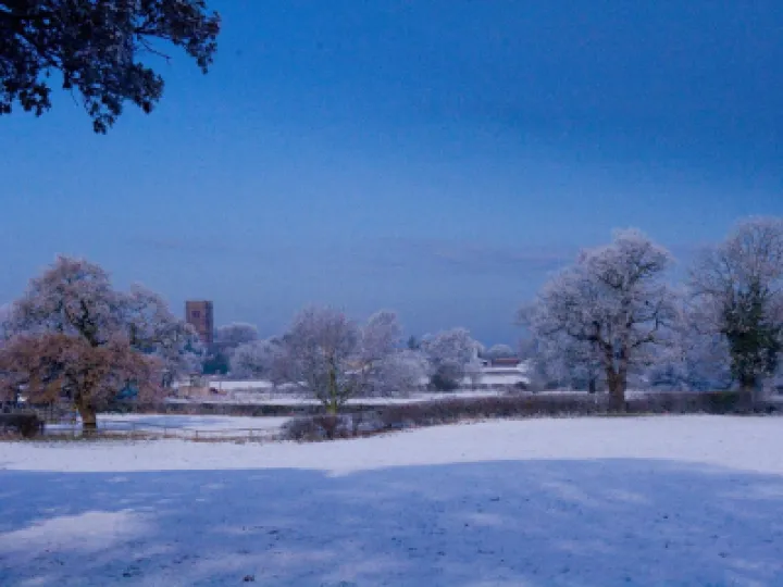 Wintry Tarvin Feilds and Church