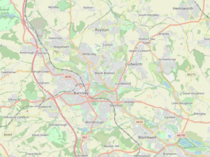 Map showing the location of Barnsley Methodist Circuit