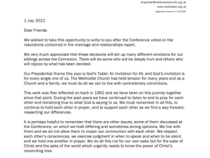 P and VP Pastoral letter 1 July 2021