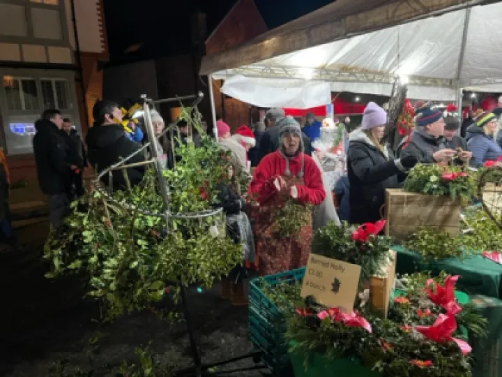 Jill Sweeney with her English Mistletoe Tarvin Christmas Market 2022