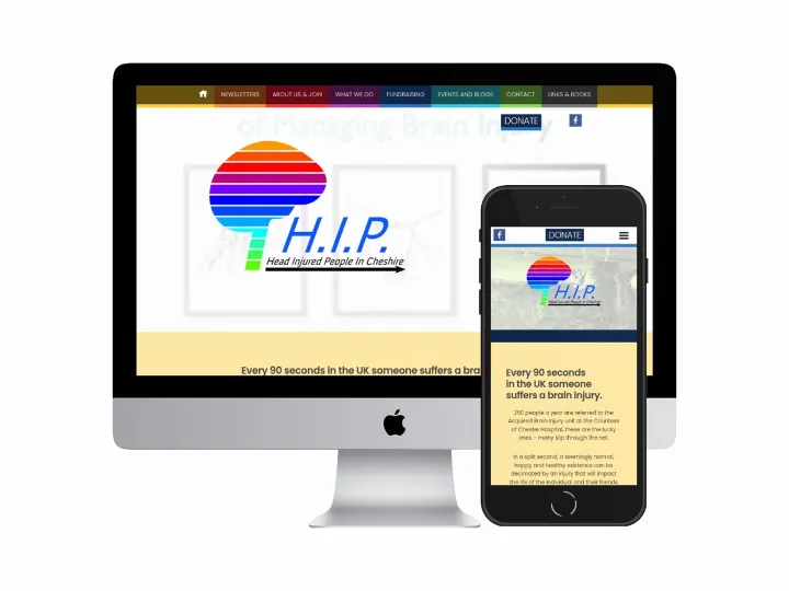 Desktop and mobile screenshots of the HIP in Cheshire website