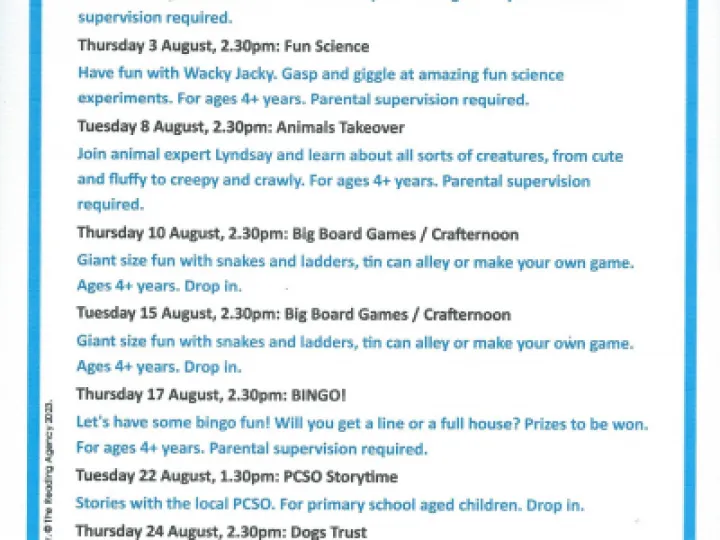 Tarvin Library Summer Activities 2023 PhotoScan