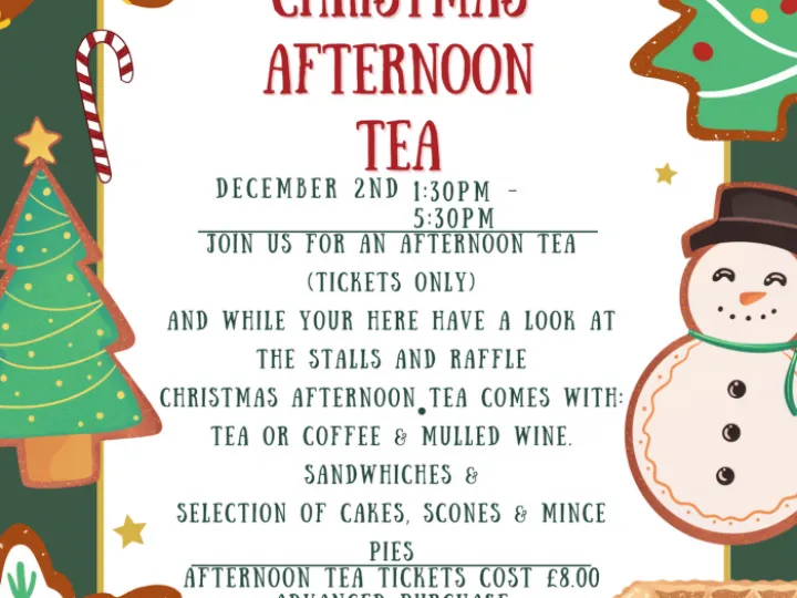 Green and Red Illustrated Christmas Fair Invitation