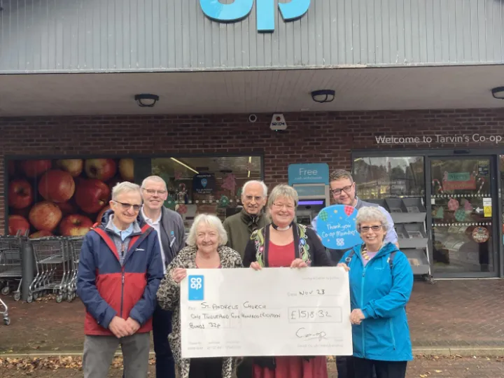St Andrews Receiving Co-op Community Fund Cheque Nov 2023 Img_5882