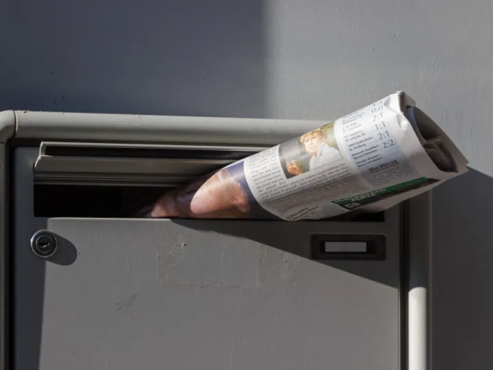 Newspaper, newspaper delivery, letter box