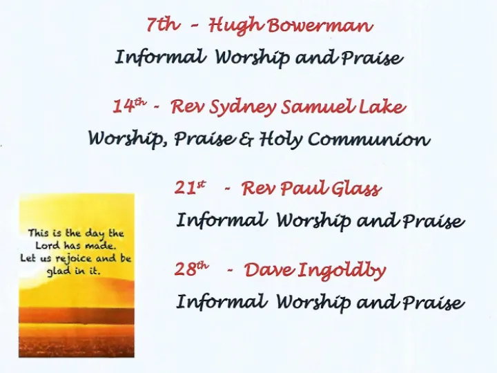 Sunday Services July 2024