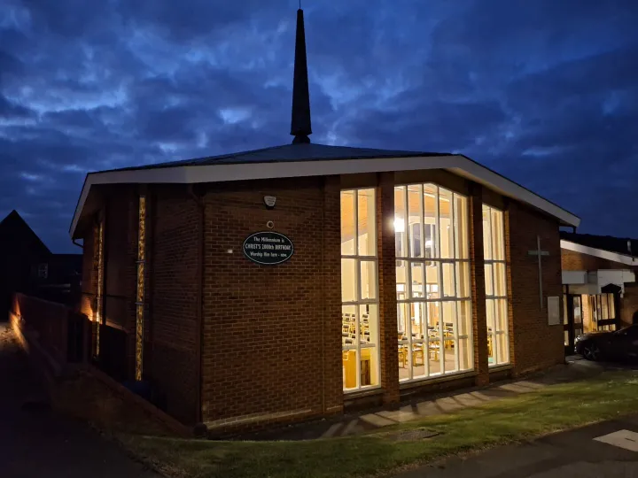 Whittington Moor Methodist Church at night