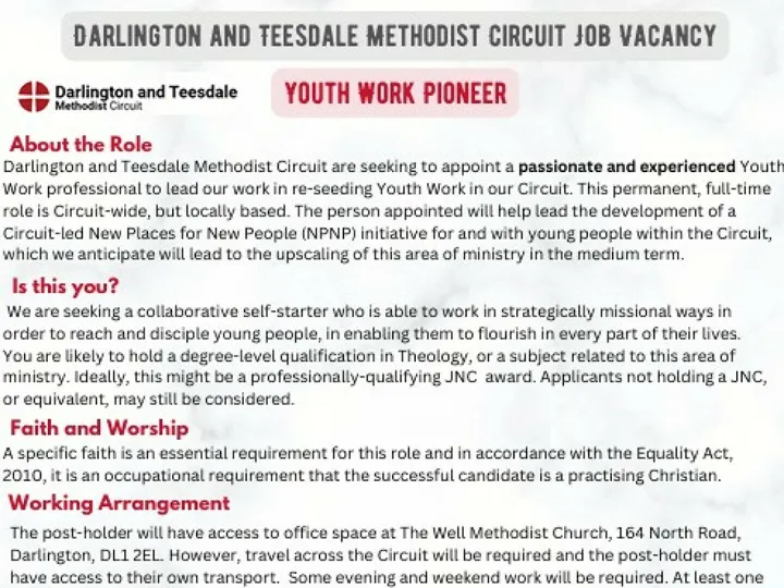 Youth Worker Pioneer D&T June 2025