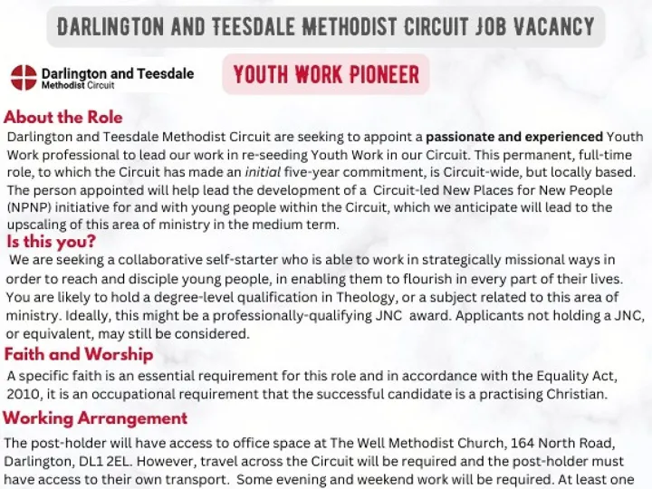 Darlington and Teesdale Youth Pioneer Extended Date