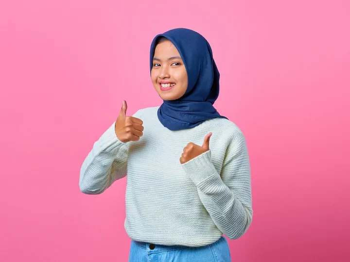 Girl, happy, thumbs up, portrait, like, thumbs, si